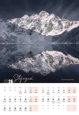 Kalendarz 2026 Tatry wieloplanszowy