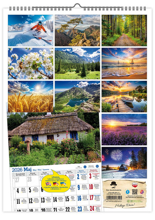 Kalendarz 2026 Polskie pejzaże ścienny KS A4 V1