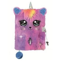 Pamiętnik A5 Włochacz z kłódką 3D Catcorn 96k.