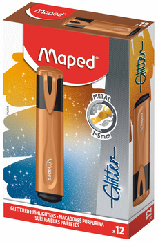 Paczka Zakreślacz Glitter Metal metaliczny brokat miedziany 12 szt.