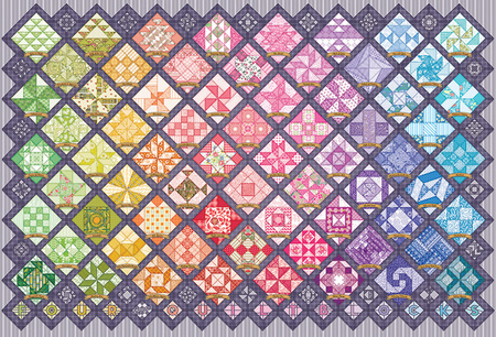 Puzzle 2000 Tęczowy patchwork 112180