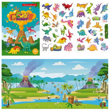 Książeczka z naklejkami dinozaury