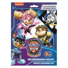 Zestaw aksamitnych kolorowanek z flamastrami Psi Patrol 8 elementów