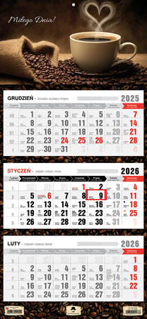 Kalendarz 2026 trójdzielny Kawa KT1–V.67