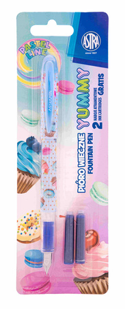 Pióro wieczne młodzieżowe Astra Pastel Line + 2 naboje atramentowe 1szt.mix