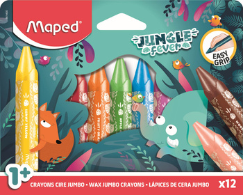 Kredki świecowe Jumbo Jungle Fever 12 kolorów