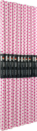 Paczka Bibuła marszczona 50x200 kropki różowe na białym 10 rolek