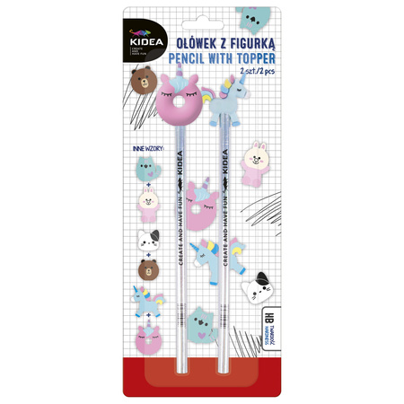 Ołówek z figurką Kidea 2 sztuki mix