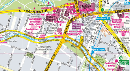 Berlin city street map 1:15 000 laminat 2024