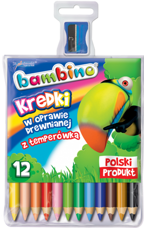 Kredki ołówkowe Bambino 12 kolorów z temperówką