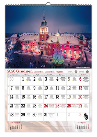Kalendarz 2026 ścienny Zamki Polskie A3 VD22
