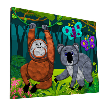 Obraz do wyklejania plasteliną wzór dżungla