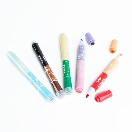 Flamastry dwustronne ze stempelkami Kidea 10 kolorów