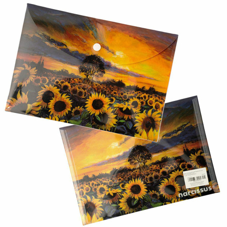 Paczka Teczka A5 kopertowa PP Słoneczniki 5 szt.