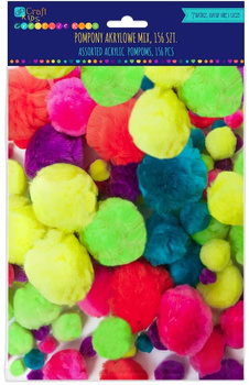 Pompony akrylowe neon mix 156 szt.156