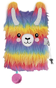 Pamiętnik z kłódką 3D włochacz A5 96k Rainbow Alpaca
