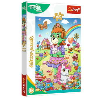 Puzzle 100 Glitter Brokatowe Trefliki 14833