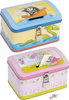 Skarbonka metalowa z kłódką Goki 1 szt. mix