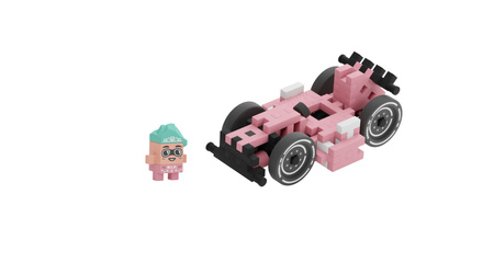 Klocki konstrukcyjne mini Pink Race Car Megan 50 elementów
