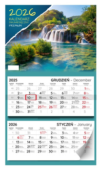Kalendarz 2026 dwumiesięczny ścienny Premium 1szt.mix