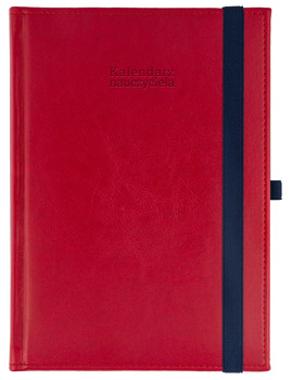Kalendarz nauczyciela 2025/2026 A5D Nebraska z gumką CZERWONY