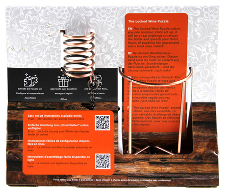 Łamigłówka The Locked Wine Puzzle (Wyciągnij butelkę) Recent Toys poziom 4/5