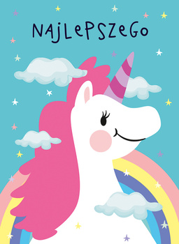 Karnet urodzinowy jednorożec