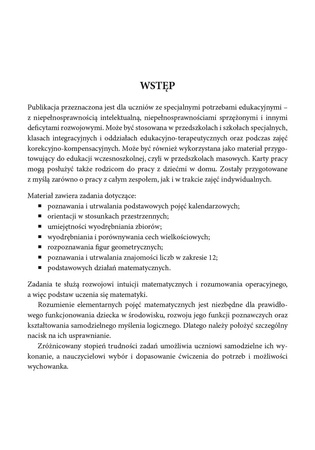 Matematyka Karty pracy dla uczniów z niepełnosprawnością intelektualną część 3