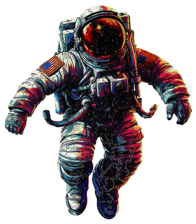 Puzzle 200 drewniane kolorowe Astronauta