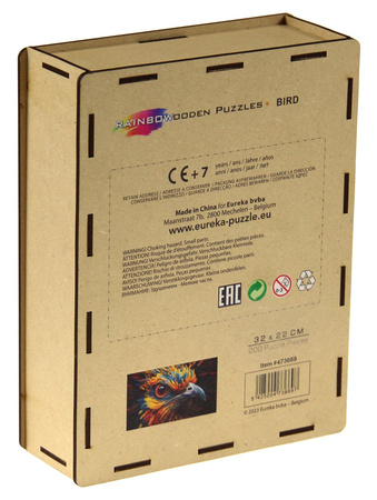 Puzzle 200 drewniane kolorowe Ptak