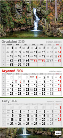 Kalendarz 2026 trójdzielny płaski KTT 1szt.mix
