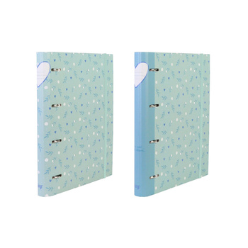 Segregator A4 4-ringowy na gumkę z wkładem w linie i przekładkami sweet blue