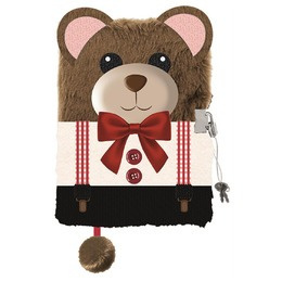 Pamiętnik A5 Włochacz z kłódką 3D My Little Friend Teddy Bear 96 k.