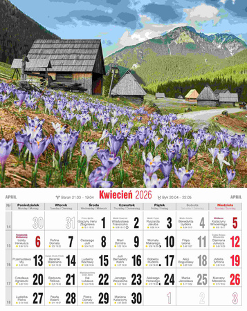 Kalendarz 2026 Tatrzańskie pejzaże KSMS-8