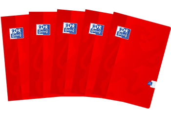 Paczka Zeszyt A4 60k kratka Oxford ESSE czerwony pakiet 5 sztuk