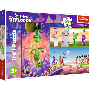 Puzzle 24 Maxi Ciekawski Smok Diplodok 14376