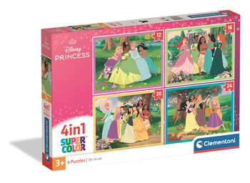 Puzzle 4w1 Super kolor Disney Princess 21746