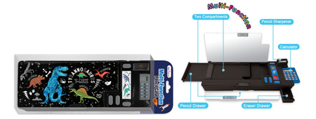 Piórnik z kalkulatorem Dinozaur
