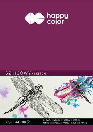 Szkicownik A4 klejony 80 ark.70gsm Happy Color