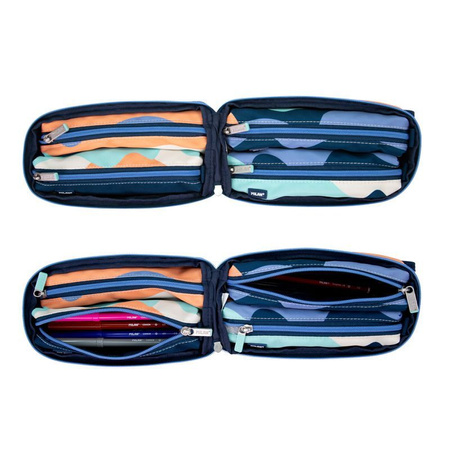 Multipiórnik owalny z 4 piórnikami Milan THE FUN niebieski