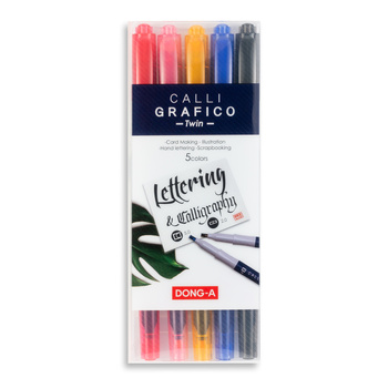 Pisak do kaligrafii dwustronny 2 mm/5mm Dong-a 5 kolorów