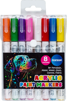Markery akrylowe z dociskiem do malowania 8 kolorów