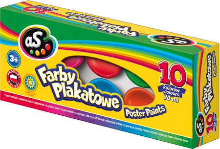 Farby As plakatowe Astra 10 kolorów 20 ml
