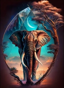 Diamentowa Mozaika Słoń klejnot Afryki NO-2000184