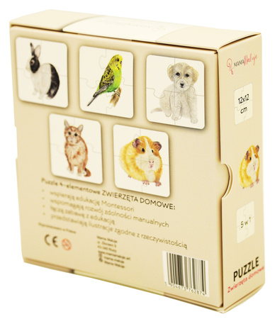 Puzzle 4 elementowe Zwierzęta domowe