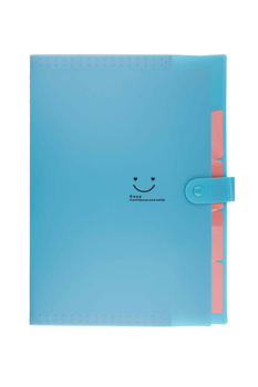 Teczka A4 plastikowa z 5 przegródkami niebieska