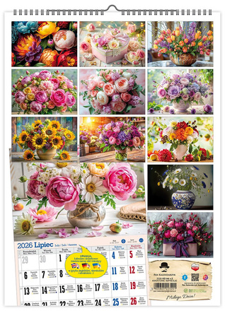 Kalendarz 2026 Kwiatowe impresje ścienny KS A4 V2