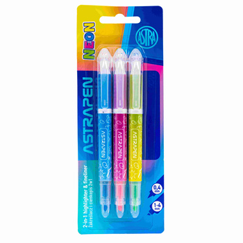 Zakreślacz i cienkopis 2w1 Astrapen neon 3 kolory