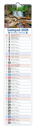 Kalendarz 2026 ścienny paskowy wąski Polskie krajobrazy KPW V3