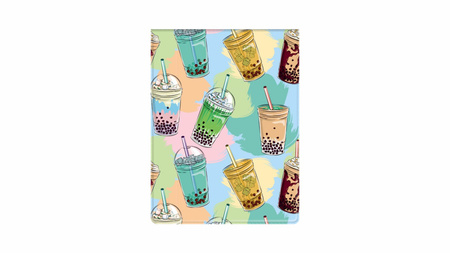 Okładka na dokumenty ucznia pion z nadrukiem bubble tea